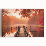 Stretched canvas wall art showcasing a serene harbor landscape design with vibrant colors, perfect for home decor. Ideal for adding a calming touch to any space.