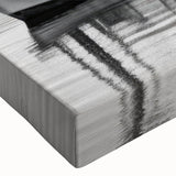 Close-up of a stretched canvas artwork showcasing a vibrant harbor landscape design, featuring rich blues and greens, ideal for enhancing modern home decor.