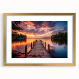 Framed wall art showcasing a scenic harbor design in gold and neutral tones, complete with a mat for an elegant finish, ideal for home decor.