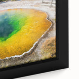 Framed canvas wall art showcasing a serene hot spring landscape design, featuring vivid colors and intricate details, perfect for enhancing any living space.