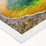 Colorful rolled canvas showcasing a vibrant hot spring landscape design, perfect for home decor. Ideal for art enthusiasts seeking unique wall art.