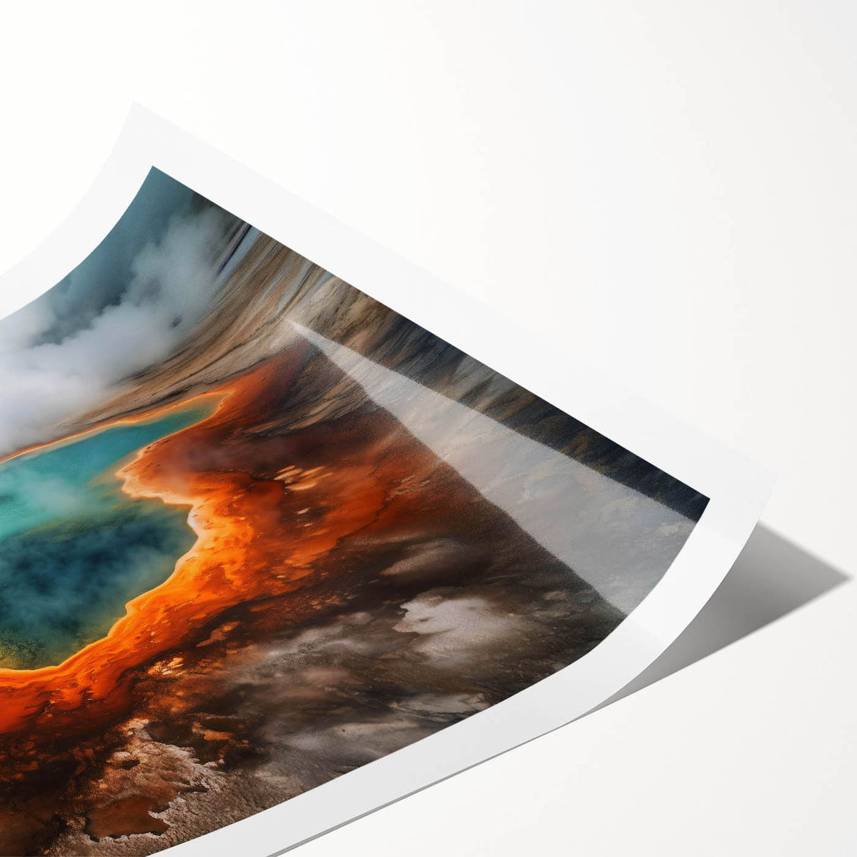 Rolled canvas print showcasing a serene hot spring landscape design featuring lush greenery and tranquil water, perfect for home decor and relaxation themes.