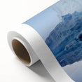 Stunning rolled canvas featuring a vibrant iceberg landscape design, showcasing icy blues and whites, perfect for modern home decor. Packaged securely in a cardboard tube for safe delivery.