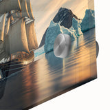 Close-up of a stunning wall art piece featuring an iceberg design, showcasing intricate details and vibrant colors on acrylic glass, perfect for modern home decor.