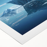 Stunning rolled canvas wall art showcasing a vibrant iceberg landscape design with intricate details and vivid colors, perfect for modern home decor.