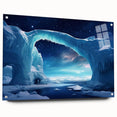 Acrylic glass wall art featuring a side view of a stunning iceberg design, showcasing vibrant colors and intricate details, perfect for modern home decor.
