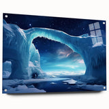 Acrylic glass wall art featuring a side view of a stunning iceberg design, showcasing vibrant colors and intricate details, perfect for modern home decor.
