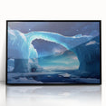 Framed acrylic wall art featuring a stunning iceberg landscape design, presented in a sleek black frame, ideal for contemporary home decor and interior styling.