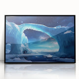Framed acrylic wall art featuring a stunning iceberg landscape design, presented in a sleek black frame, ideal for contemporary home decor and interior styling.