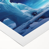 Stunning rolled canvas artwork depicting a serene iceberg landscape with icy blues and whites, perfect for adding a touch of nature to any room.