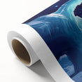 Rolled canvas showcasing a stunning iceberg landscape design, featuring cool blue and white hues, perfect for modern home decor, and securely packaged for delivery.