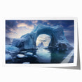 Vibrant rolled print showcasing a stunning iceberg landscape design, featuring icy blues and whites, perfect for modern home decor. Packaged securely for safe shipping.
