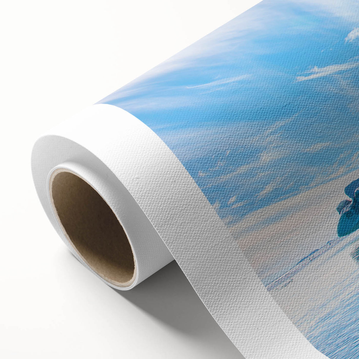 Abstract landscape wall art featuring a stunning iceberg design in cool blue and white tones, printed on high-quality rolled canvas, perfect for modern home decor.
