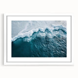 Framed wall art featuring a stunning iceberg landscape design, set in a white mat and frame, perfect for modern home decor. Ideal for adding a serene touch to living spaces.