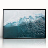 Black-framed acrylic artwork showcasing a stunning iceberg landscape design, perfect for modern home decor. Ideal for adding a touch of elegance to any room.