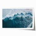 Stunning iceberg landscape wall art print showcasing vibrant blues and whites, perfect for home decor. Rolled and securely packaged for easy display.