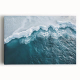 Stretched canvas wall art featuring a striking iceberg landscape design in soft blue and white tones, ideal for modern home decor, showcasing serene natural beauty.