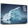 Acrylic glass wall art featuring a side view of a stunning iceberg design, showcasing vibrant colors and intricate details, ideal for modern home decor.