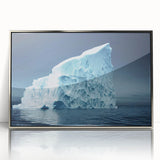 Framed acrylic wall art featuring a stunning iceberg design in silver tones, perfect for modern decor. The artwork captures the intricate details of ice formations, creating a serene and captivating visual experience for any space.