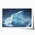 Abstract iceberg wall art print showcasing vibrant blue and white hues, highlighting intricate ice textures, designed for modern home decor. Perfect for enhancing contemporary interiors.