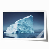 Abstract iceberg wall art print showcasing vibrant blue and white hues, highlighting intricate ice textures, designed for modern home decor. Perfect for enhancing contemporary interiors.