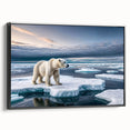 Framed canvas wall art showcasing a modern iceberg design in black, featuring a side view that highlights its sleek profile and minimalist aesthetic. Perfect for contemporary home decor.