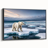 Framed canvas wall art showcasing a modern iceberg design in black, featuring a side view that highlights its sleek profile and minimalist aesthetic. Perfect for contemporary home decor.