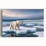 Stretched canvas wall art depicting a vibrant iceberg landscape design, showcasing icy blue hues and intricate details, perfect for modern home decor.