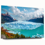 Acrylic wall art depicting a stunning iceberg landscape design, displayed from a side view, showcasing vibrant colors and intricate details, perfect for modern decor.