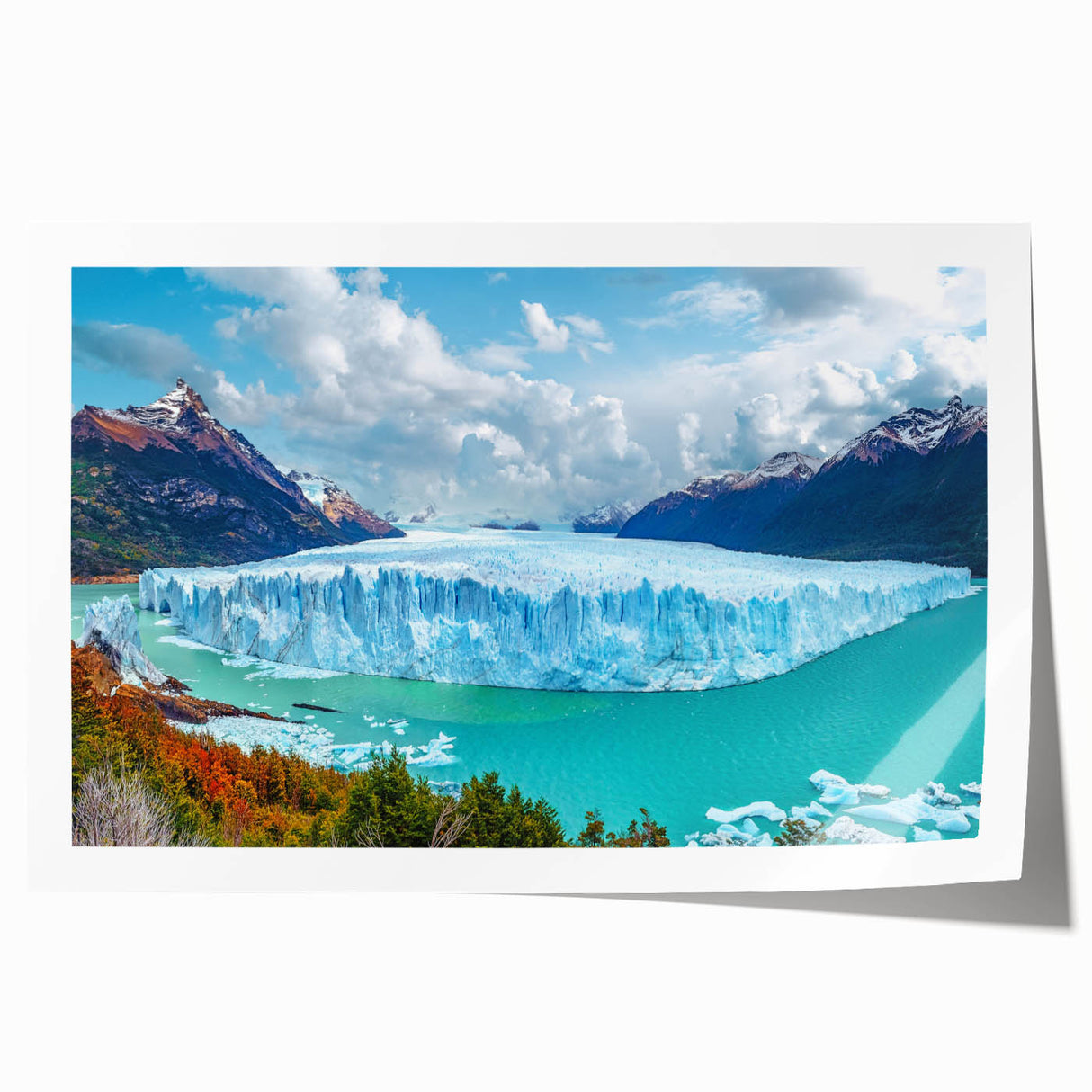 Stunning rolled print of an iceberg-themed landscape wall art design, featuring cool blue tones and intricate details, perfect for modern home decor.