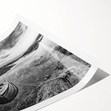 Vibrant landscape wall art print featuring serene lakes and lush greenery, rolled for easy display and shipping, ideal for enhancing home decor.