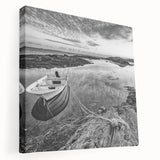 Stretched canvas wall art showcasing a serene landscape with a tranquil lake and lush greenery, perfect for enhancing home decor with natural beauty.