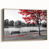 Framed canvas wall art featuring serene lake landscapes with gold accents, showcasing vibrant colors and intricate details, perfect for home decor.