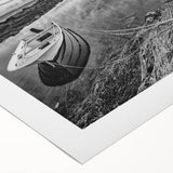 Vibrant rolled canvas wall art depicting a serene lakeside landscape with lush greenery and a clear blue sky, perfect for home decor or office inspiration.