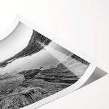 Scenic wall art print showcasing a tranquil lake landscape with vibrant colors and detailed reflections, rolled for easy framing and display. Perfect for nature lovers.