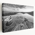 Stretched canvas wall art showcasing serene lake landscapes with vibrant colors and intricate details, perfect for adding tranquility to any room decor.