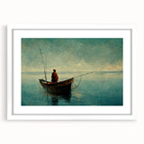 Framed wall art collection showcasing serene lake landscapes, featuring a white mat and sleek frame, ideal for home decor to enhance tranquility.