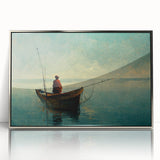 Framed wall art collection showcasing serene lake landscapes, featuring a sleek silver frame and vibrant colors, perfect for modern home decor accents.