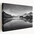 Stretched canvas wall art showcasing a serene lake landscape with vibrant colors and detailed textures, perfect for enhancing home decor and creating a calming atmosphere.