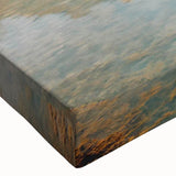 Close-up of a vibrant landscape canvas wall art featuring serene lake reflections and lush greenery, ideal for home decor and art enthusiasts. The stretched canvas highlights rich colors and intricate details, enhancing any living space ambiance.