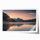 Serene landscape wall art print showcasing a tranquil lake surrounded by lush greenery and vibrant trees, perfect for enhancing home decor with nature-inspired aesthetics.