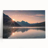 Stretched canvas wall art featuring serene landscapes with tranquil lakes, showcasing vibrant colors and natural scenery, perfect for home decor.