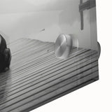 Close-up of a vibrant acrylic glass wall art piece showcasing a serene lake landscape, featuring rich blues and greens, ideal for home decor enhancement.