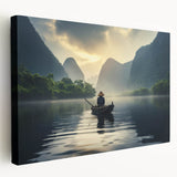 Stretched canvas wall art showcasing a serene landscape with lakes, featuring vibrant colors and intricate details, ideal for home decor enhancement.
