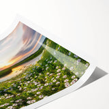 Stunning rolled print of a serene lakeside landscape art piece, showcasing vibrant colors and intricate details, perfect for home decor or art enthusiasts.