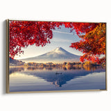Framed wall art collection showcasing a serene lake landscape with vibrant colors and gold accents, adding a touch of elegance to any decor.