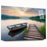 Acrylic glass wall art from the Landscapes Lakes Design collection, showcasing serene lake reflections and vibrant colors, perfect for home decor.
