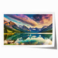 Stunning rolled print showcasing a serene landscape of a tranquil lake surrounded by lush greenery, perfect for home decor and nature enthusiasts.