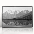 Framed acrylic wall art featuring a serene lake landscape design, showcasing vibrant colors and intricate details, presented in a sleek black frame for modern decor.
