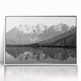 Framed wall art collection showcasing serene landscape and lake designs, featuring a white frame and acrylic front for a modern touch, ideal for home decor.